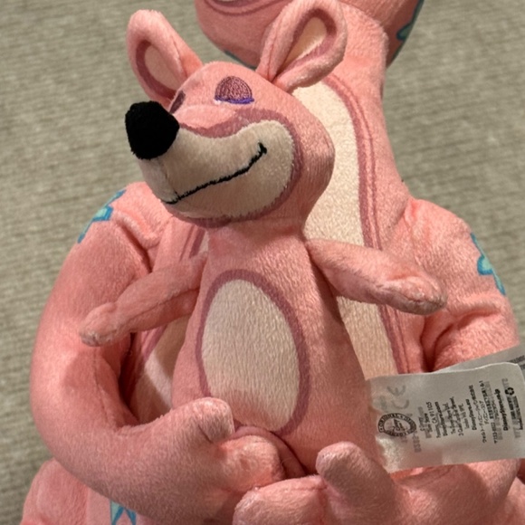 DISNEY STORE Its A Small World Pink Kangaroo And Joey Plush 16” Stuffed Animal - Picture 9 of 9